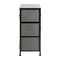 Emma and Oliver 3 Drawer Vertical Storage Dresser with Wood Top & Fabric Pull Drawers